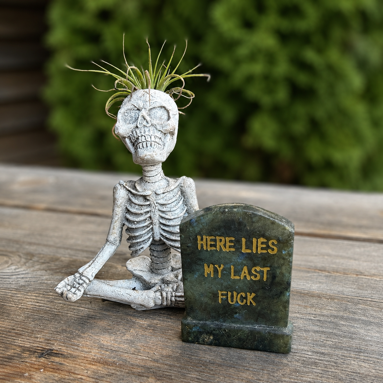 Crystal Tombstone Carving — "Here Lies My Last F*ck" | Funny Crystal Gift