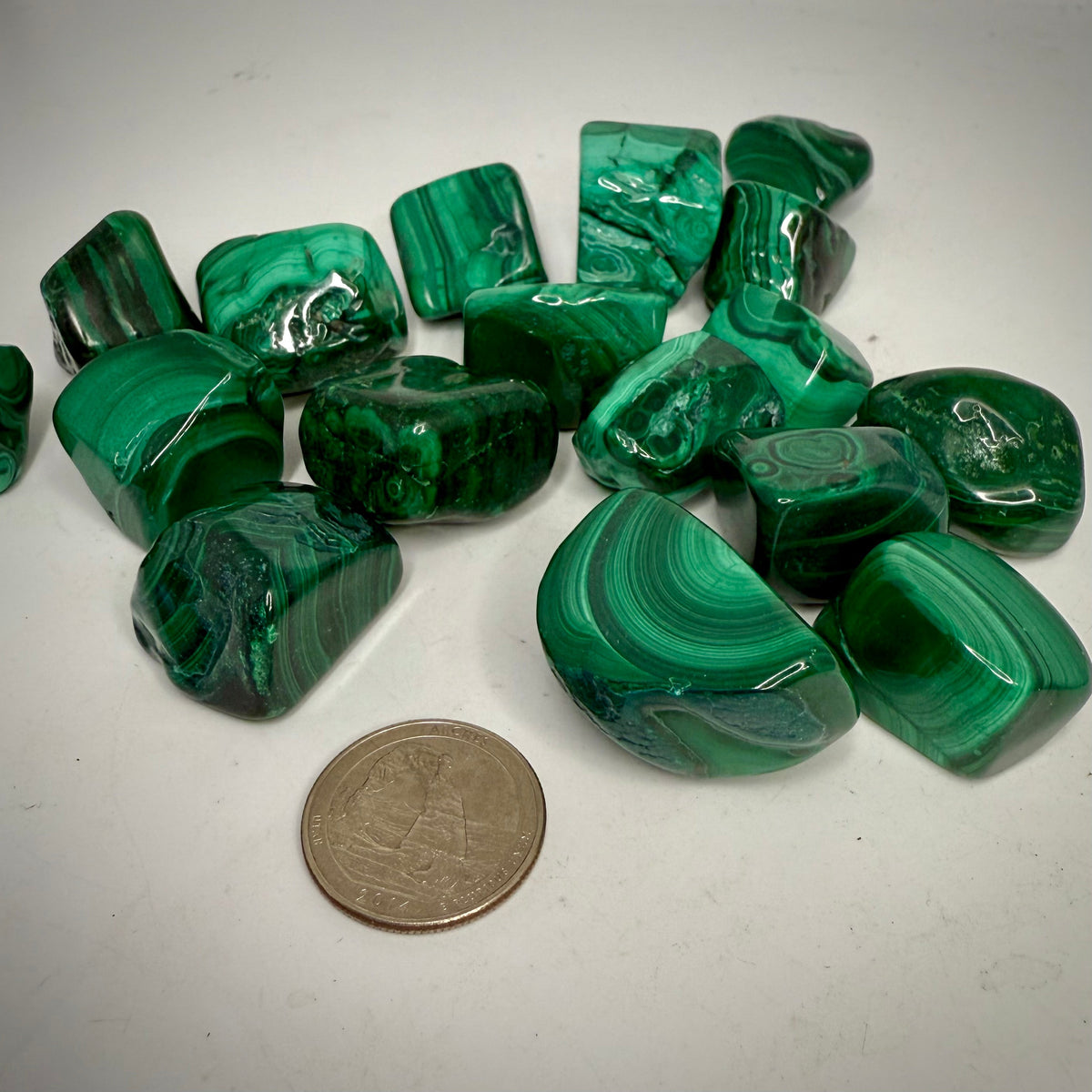 Premium Malachite Crystal Tumbles