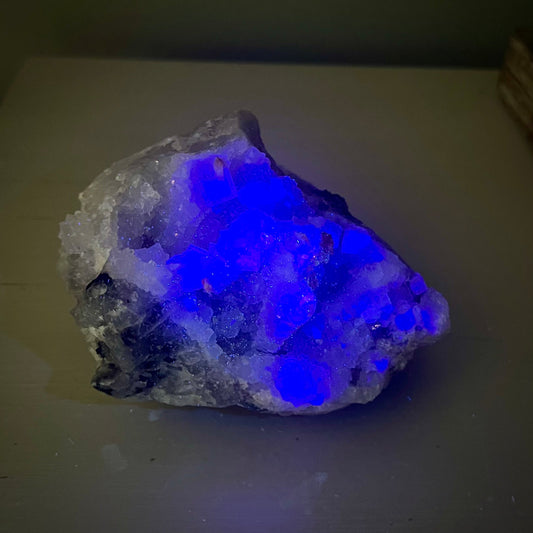 Large Yellow Fluorite with Quartz - Magick Souls