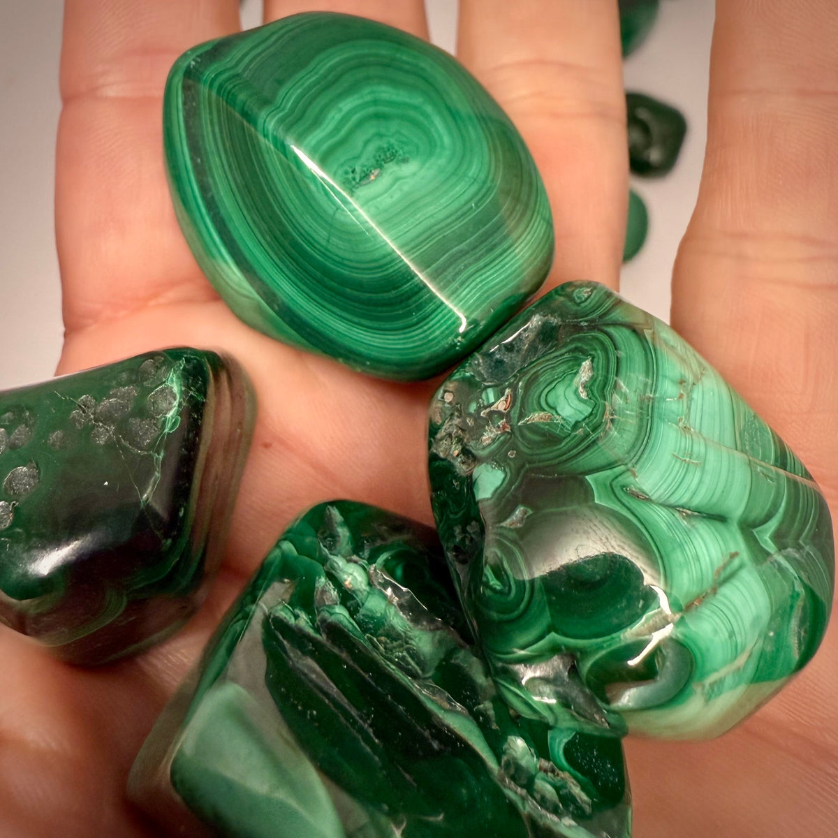 Premium Malachite Crystal Tumbles