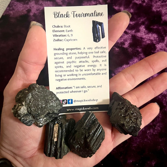 Black Tourmaline Natural Raw - Stone of Protection