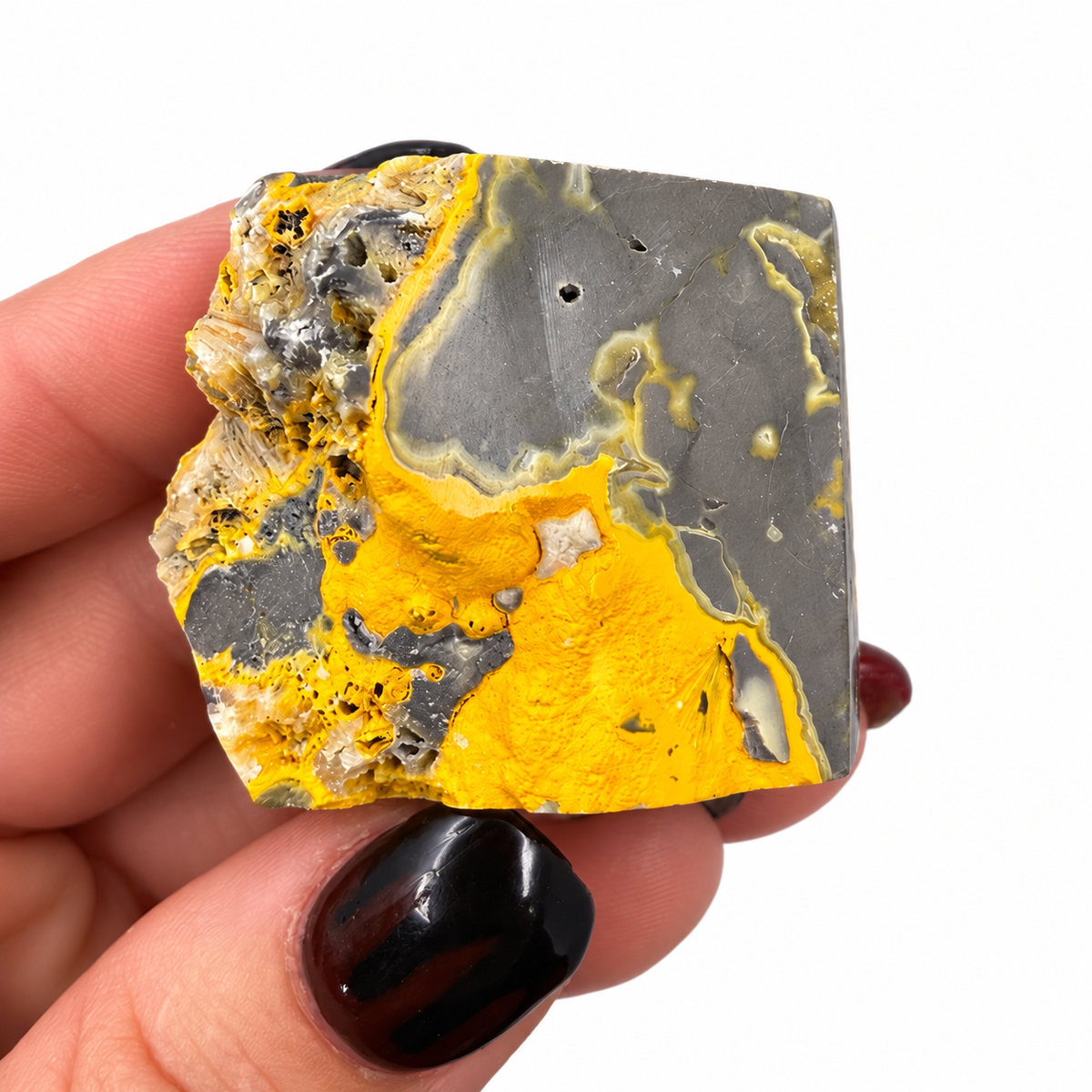 Bumblebee jasper freeform size view with quarter - Magick Souls
