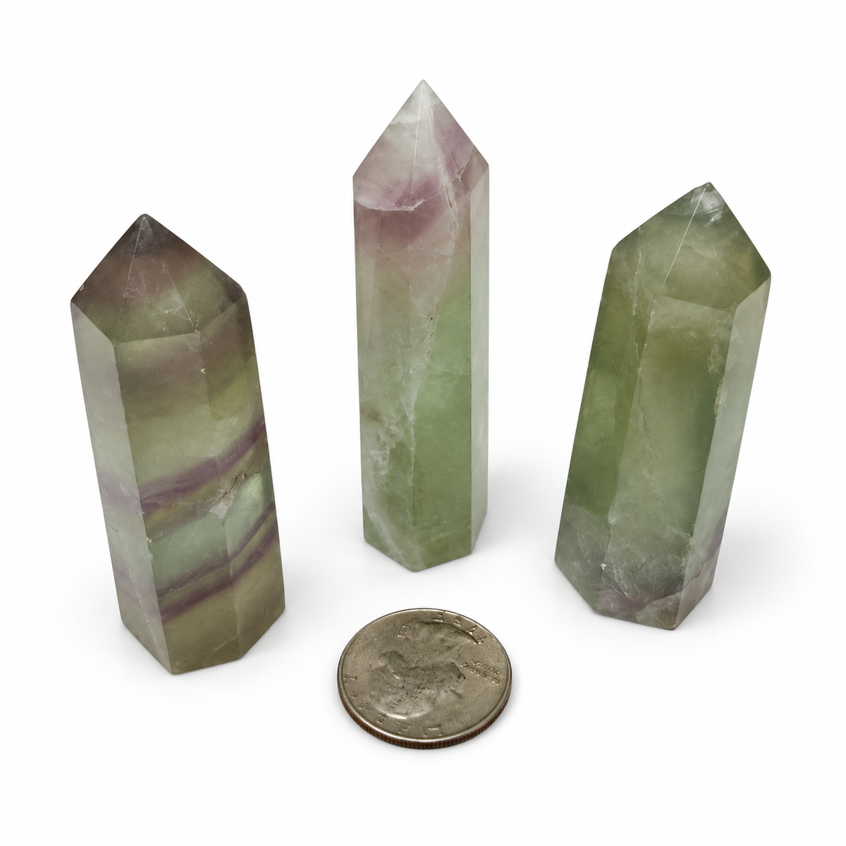 Rainbow Fluorite Crystal Tower Point UV Reactive Magick Souls