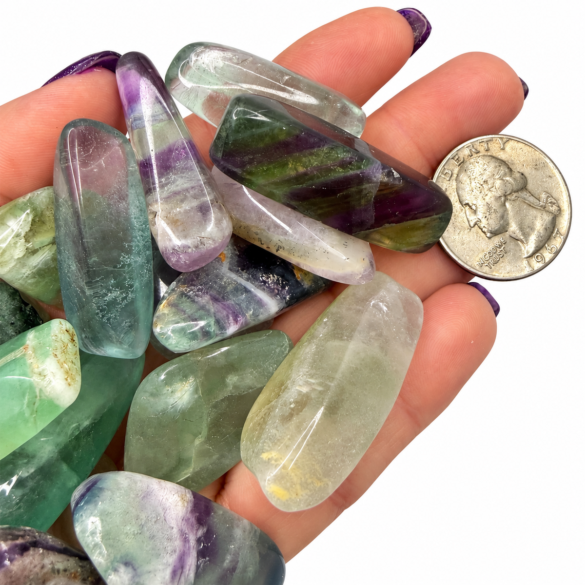 Rainbow Fluorite Tumbled — Multi-Chakra Crystal for Mental Clarity & Focus