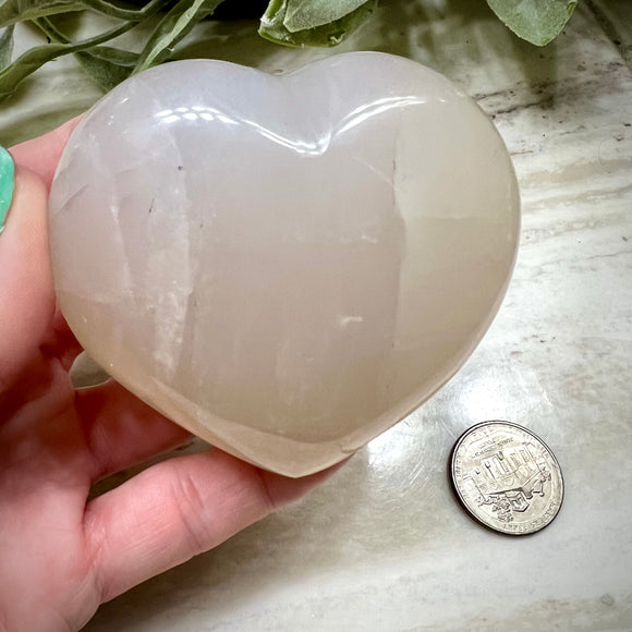 Clear Quartz Puffy Heart XL Palm Size