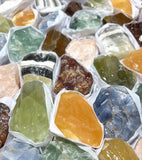 Assorted Calcite & Fluorite Mixed Rough Raw Crystals Wholesale Collection Orange Blue Zebra Green Box Flat Home &
