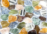Assorted Calcite & Fluorite Mixed Rough Raw Crystals Wholesale Collection Orange Blue Zebra Green Box Flat Home &