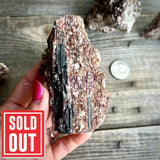 Black Tourmaline and Mica Flat Based Natural Freeforms - Magick Souls