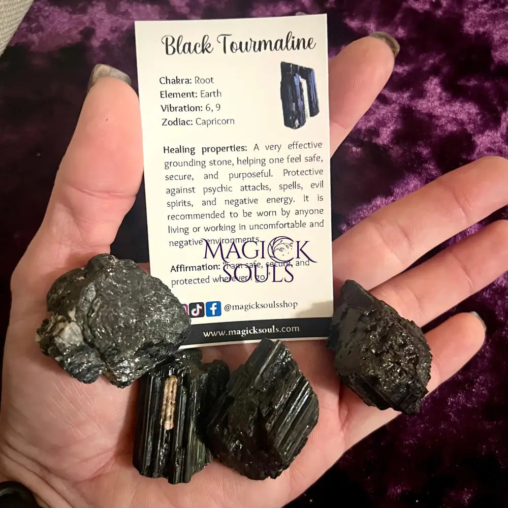 Black Tourmaline Natural Raw - Stone of Protection - Magick Souls