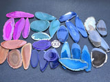 Oval Agate Slices (1 Pound)(2 3 Inches)(Size #00) One LB Wholesale Polished Pink Black Blue Pink Purple Red Mixed