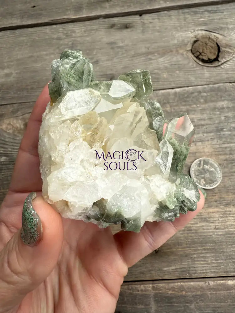 Zeldzaam Mooi Groen Ghost Phantom Quartz Crystal Cluster Specimen (Size : 900 1000g