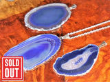 Purple Agate Slice Pendant (Silver Plated Edges) Polished Geode Slice Jewelry Jewelry > Necklaces > Pendants