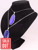 Purple Agate Slice Pendant (Silver Plated Edges) Polished Geode Slice Jewelry Jewelry > Necklaces > Pendants