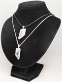 Raw Quartz Crystal Pendant Point Pendant Silver Necklace Charm Gemstone Retail Pendants