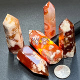 Red Carnelian Flower Agate Point Tower Carving Gemstone Home Decor Supply Home & Living > Home Decor > Home Accents >