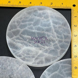 Selenite Crystal Large Round Circle Plate (5.5 Inches) Gemstone Decor Supply Home & Living > Home Decor > Home Accents