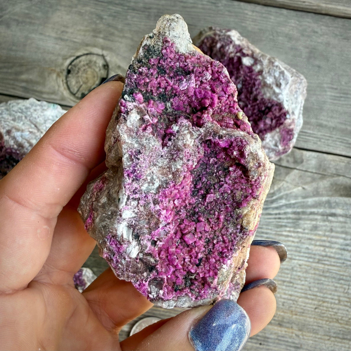 Natural Druzy Cobaltoan Calcite (Salrose) on Dolomite Matrix — Congo B Rocks & Fossils