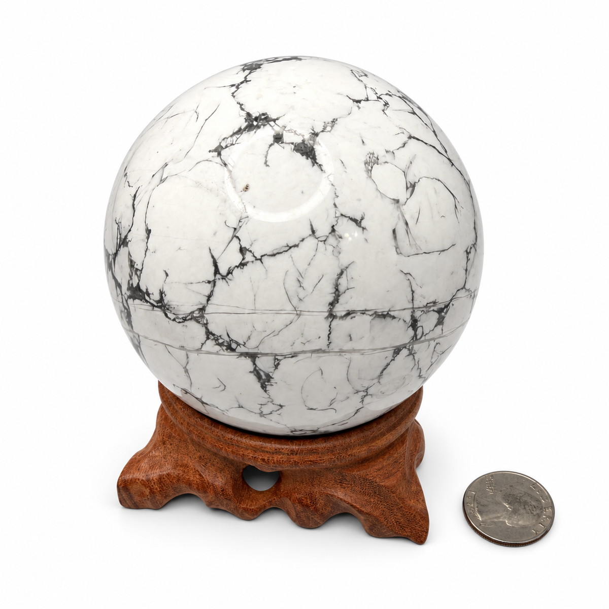 Howlite sphere veining detail - Magick Souls