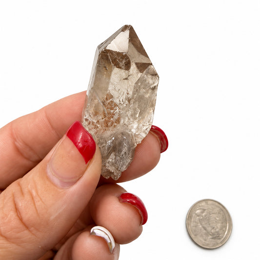 Elestial Quartz Point — Natural Brazilian Skeletal Quartz Crystal for Transformation & Spiritual Growth