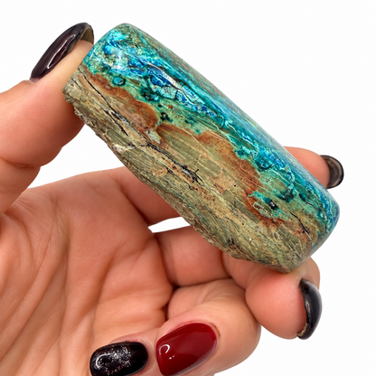 Shattuckite with teal chrysocolla, alternate view - Magick Souls
