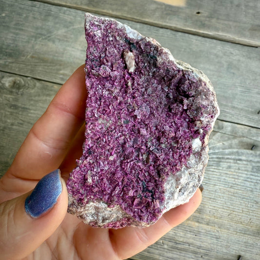 Natural Druzy Cobaltoan Calcite (Salrose) on Dolomite Matrix — Congo A Rocks & Fossils