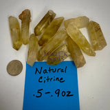 100% Genuine Natural Citrine Point S (.5 -.9 oz) Rocks & Fossils