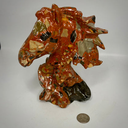 Brecciated Jasper Horse Head Carving