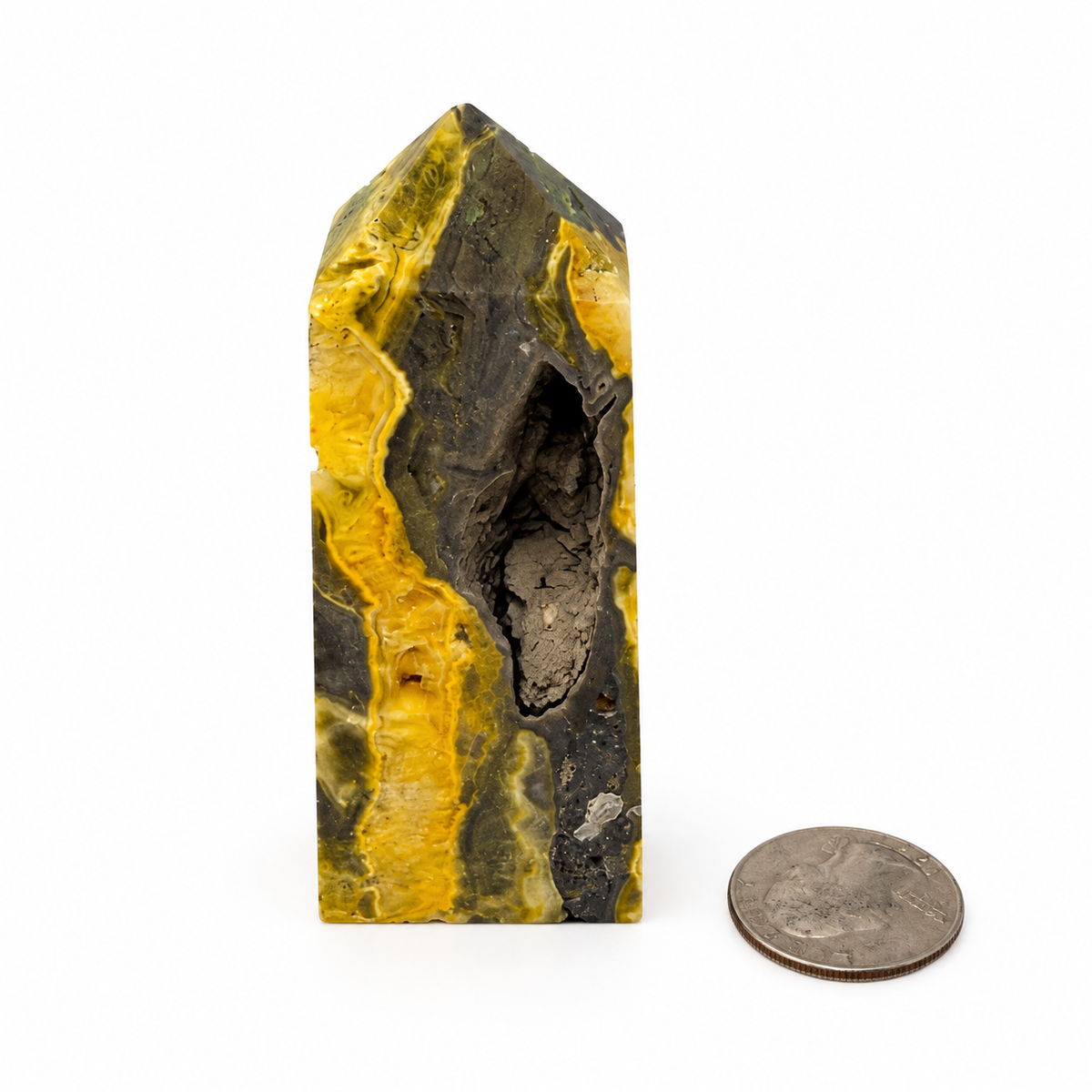 Bumblebee jasper crystal point with natural window - Magick Souls