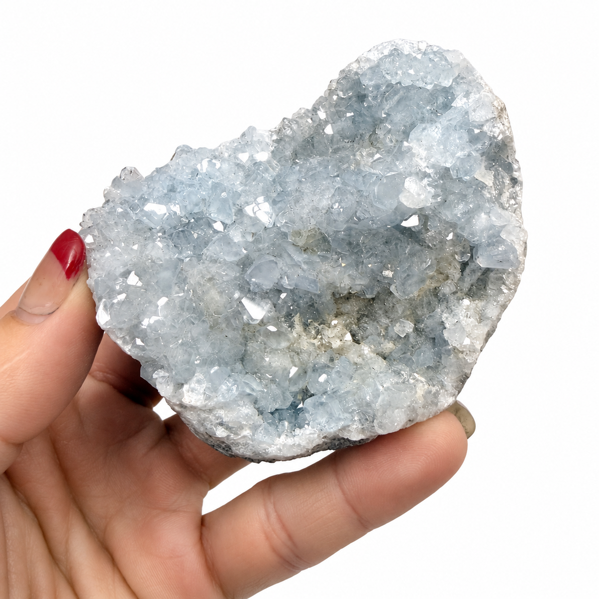 Celestite crystal cluster 014, natural blue Celestine
