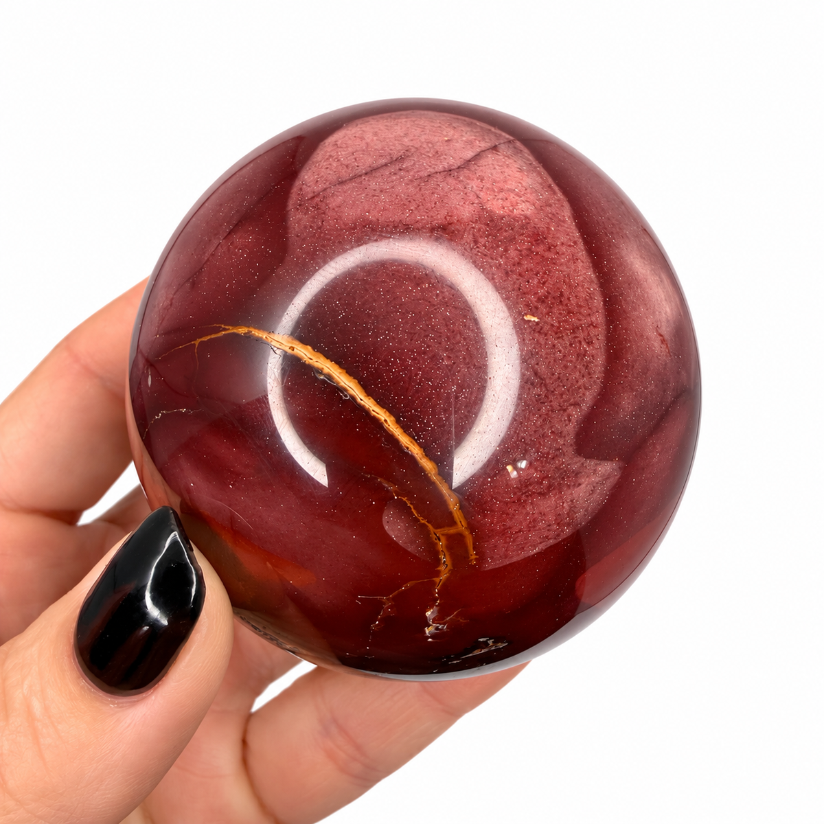 Pink and red mookaite jasper sphere 65mm - Magick Souls