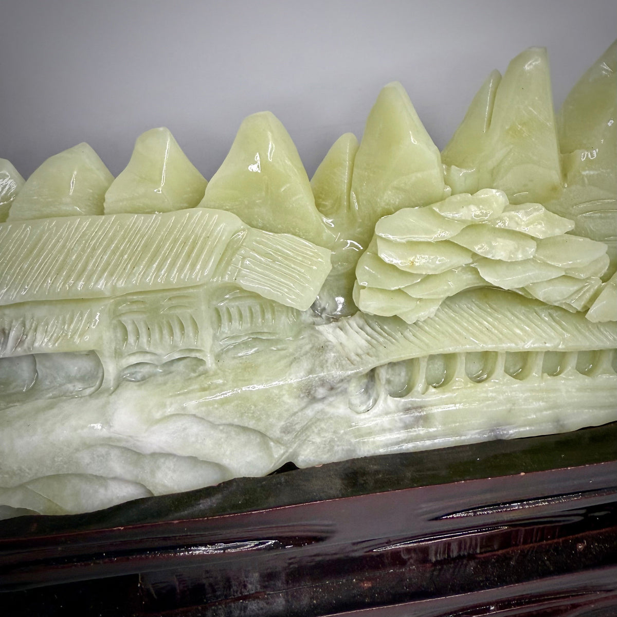 One-of-a-Kind Hand-Carved Crystal Jade Landscape Sculpture – Almost 7 Pounds!