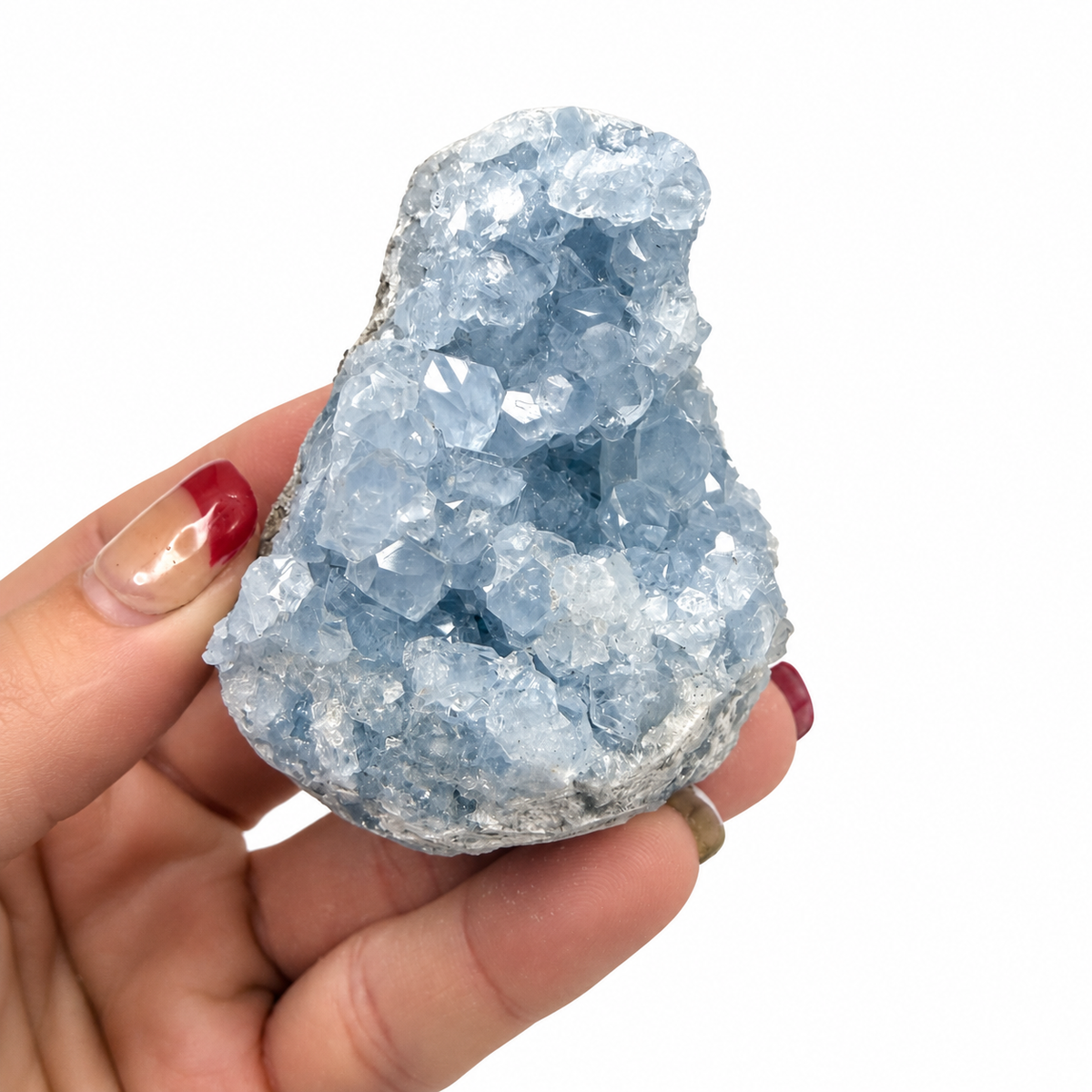 Celestite crystal cluster 013, natural blue Celestine
