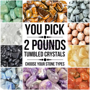 2 Lbs Tumbled Crystals Bundle #1 (You Pick) Bulk Wholesale Gemstone Lot Polished Stones