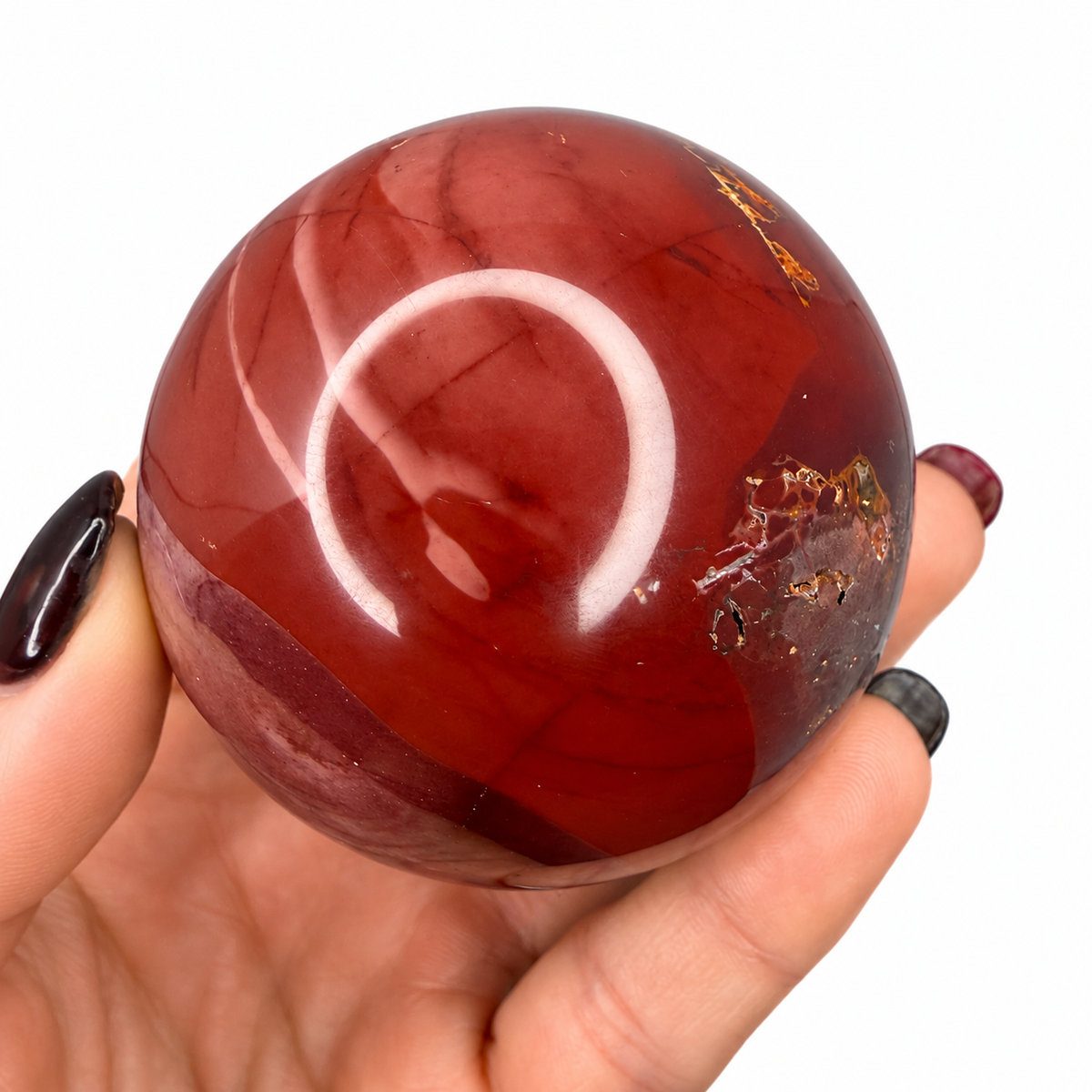 Australian mookaite jasper crystal ball close-up - Magick Souls