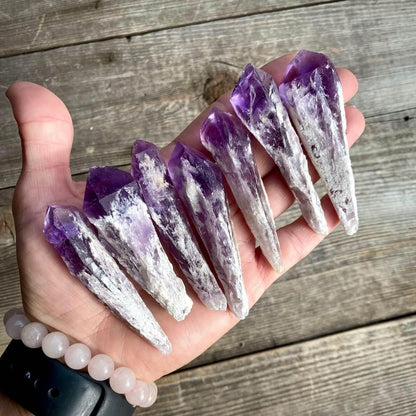 Amethyst Bahia Root Elestial Dragon Tooth Wand - Magick Souls