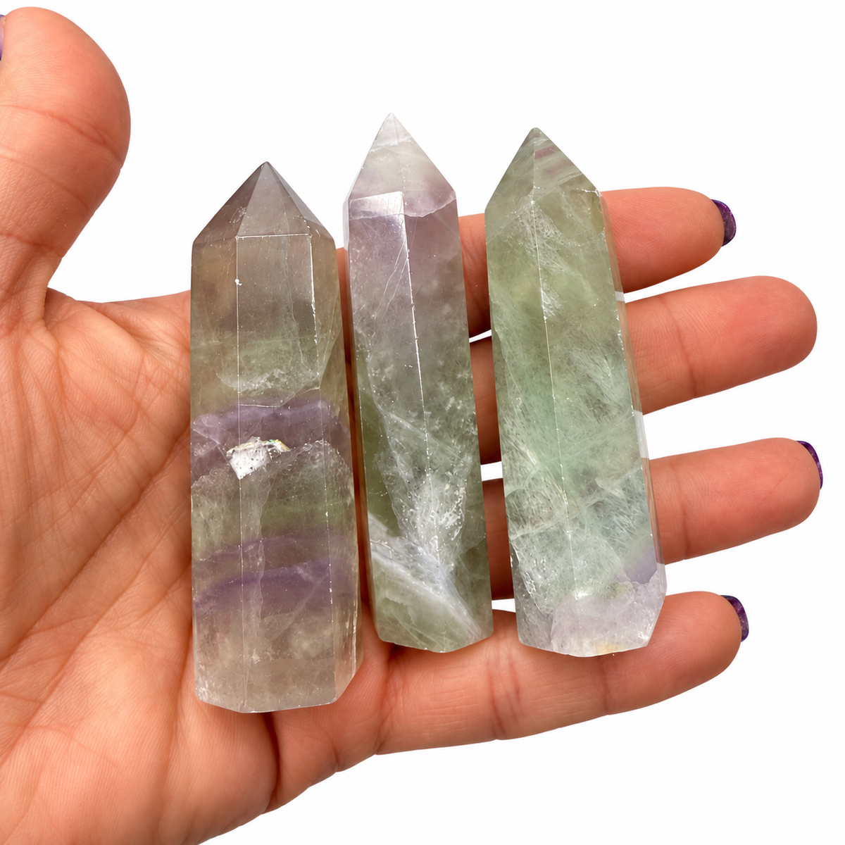 Rainbow Fluorite Crystal Tower Point UV Reactive Magick Souls