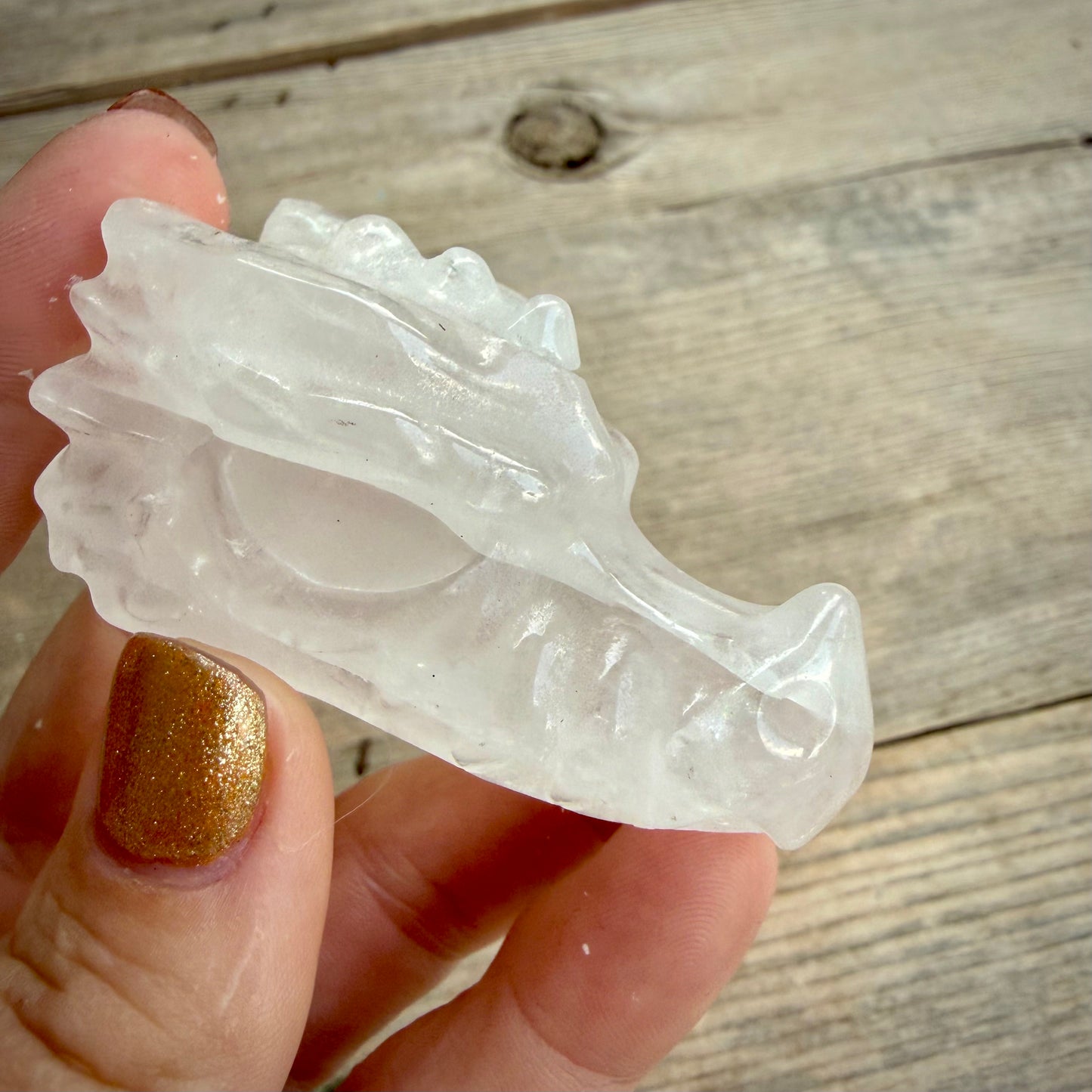 Crystal Dragon Head Carving