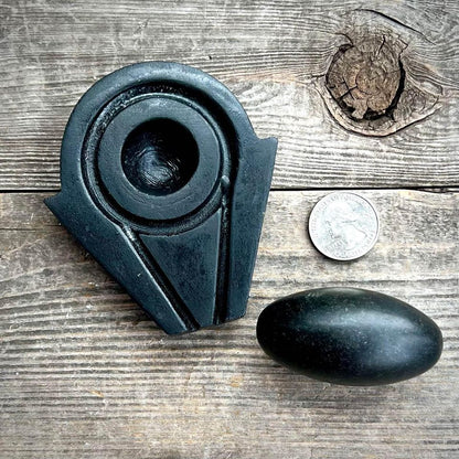 RARE Black Shiva Lingam and Yoni Crystal Stone Set Magick Souls