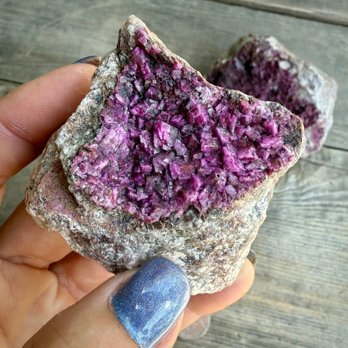 Natural Druzy Cobaltoan Calcite (Salrose) on Dolomite Matrix — Congo E Rocks & Fossils