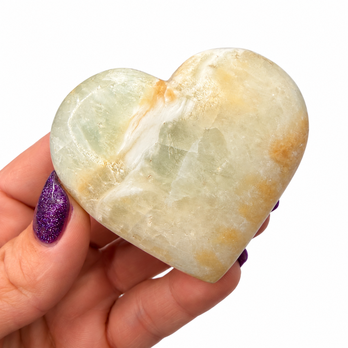 Polished Crystal Heart Bundle Orca Agate Opal Calcite Magick Souls