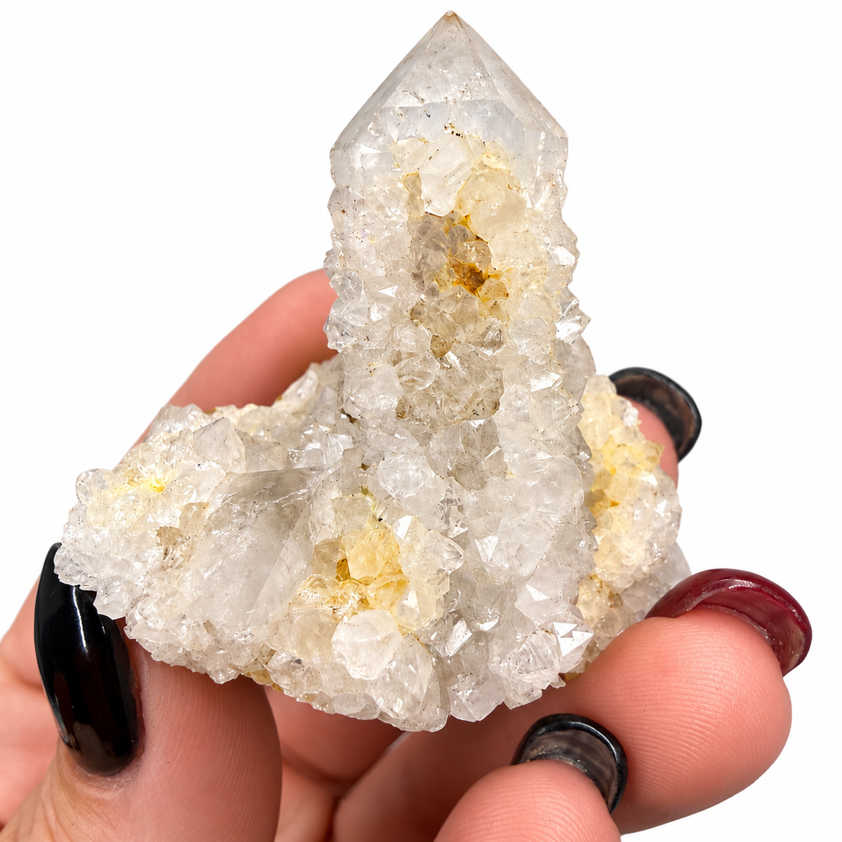 Spirit quartz specimen size view with quarter - Magick Souls