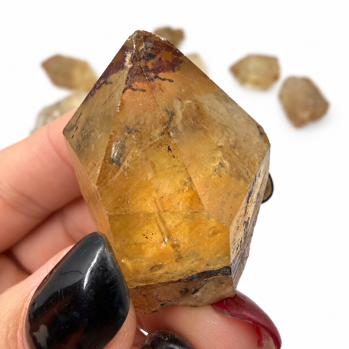 Golden natural citrine termination close-up, untreated quartz - Magick Souls