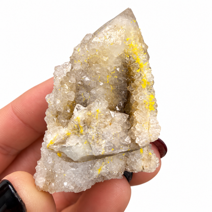 Spirit quartz specimen close-up of tiny crystal points - Magick Souls