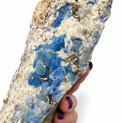 Rare Afghanite Mineral Specimen – UV Reactive Afghanite on Pyrite Matrix, 8" Collector Piece from Afghanistan