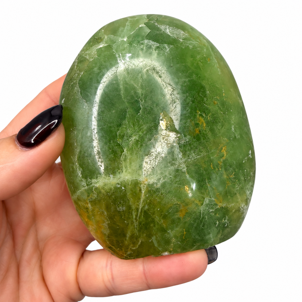 Green fluorite freeform glowing under UV light - Magick Souls