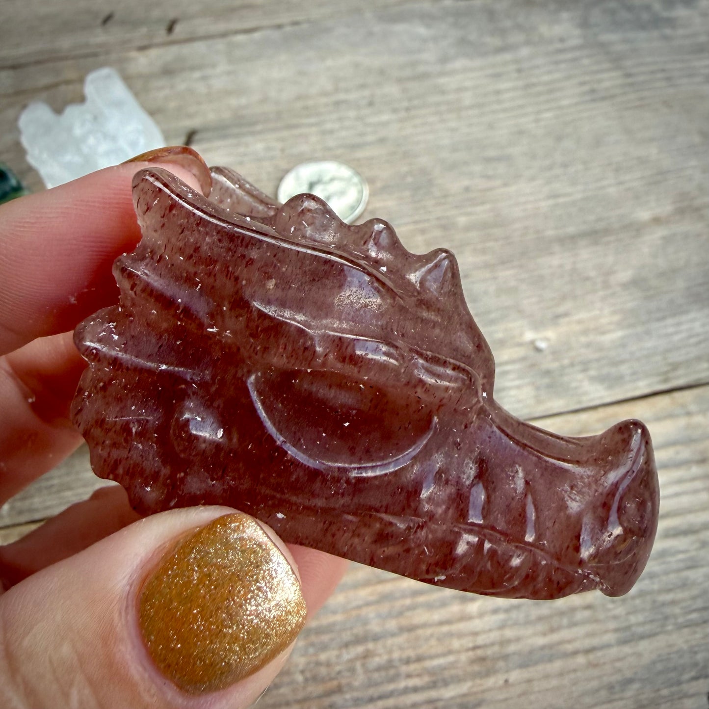 Crystal Dragon Head Carving