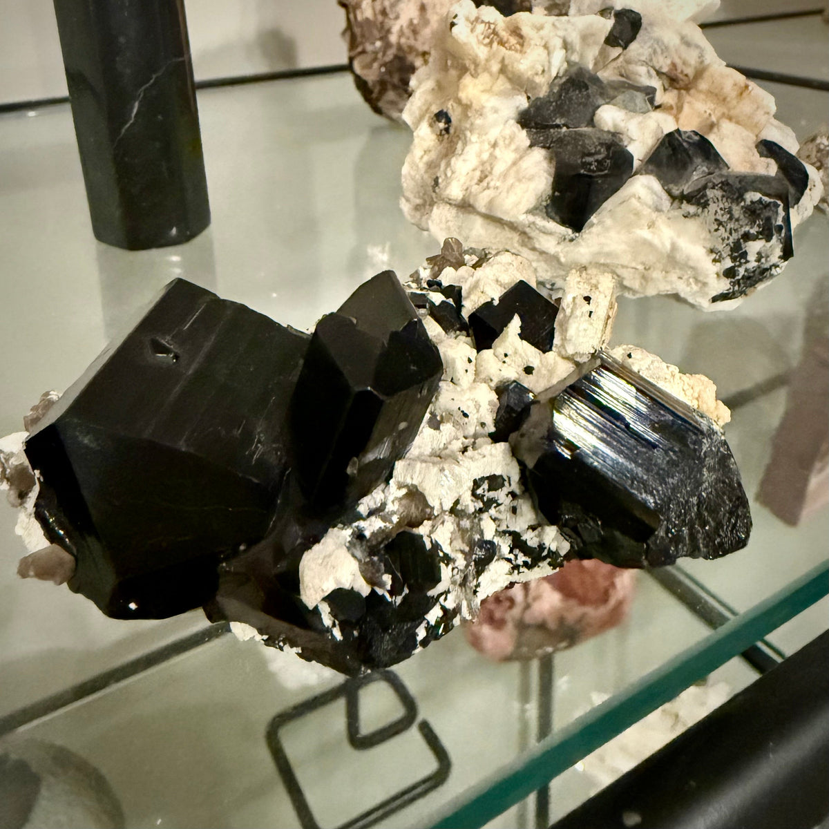 Black Tourmaline in Feldspar from Pakistan Magick Souls