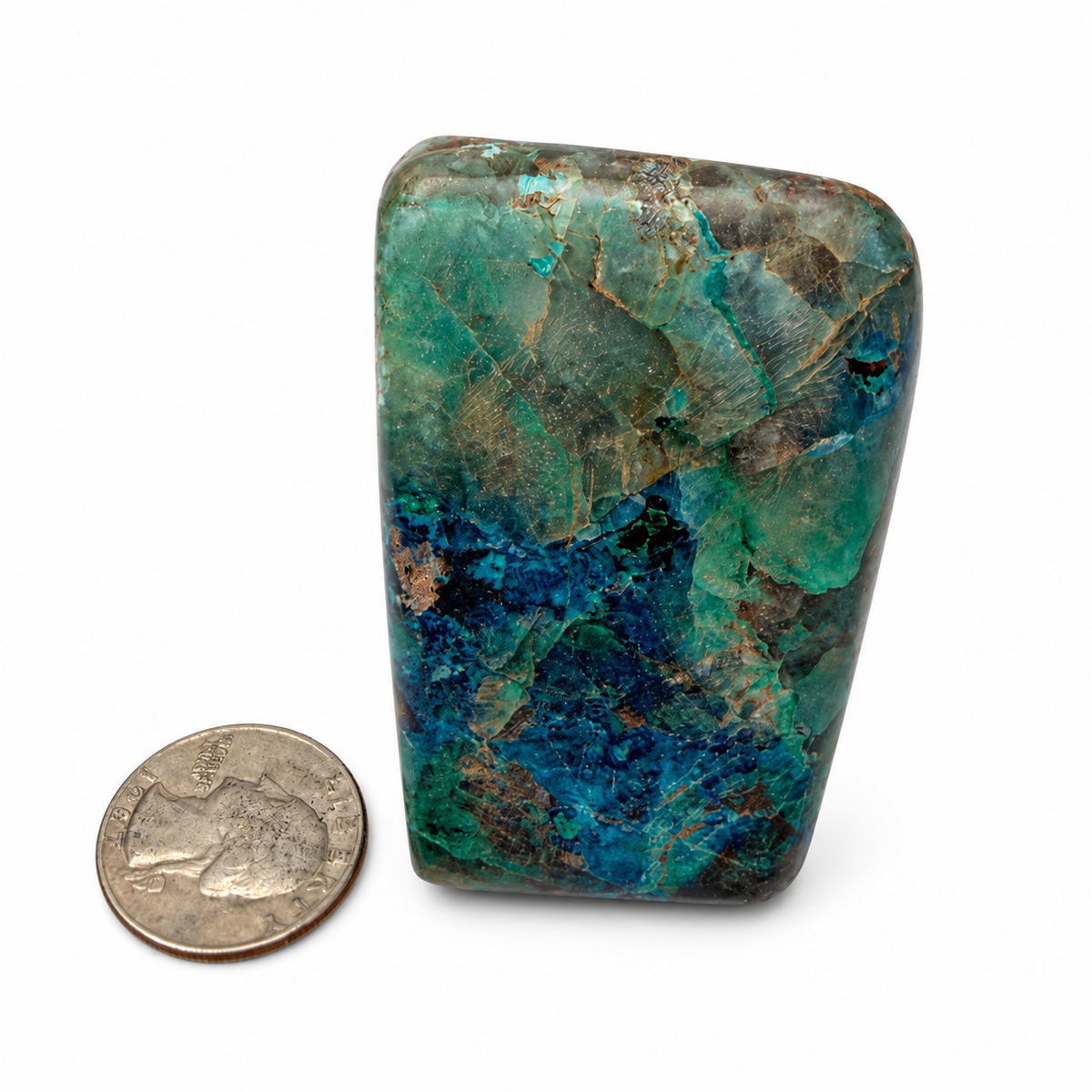 Congo shattuckite with chrysocolla polished standing freeform - Magick Souls