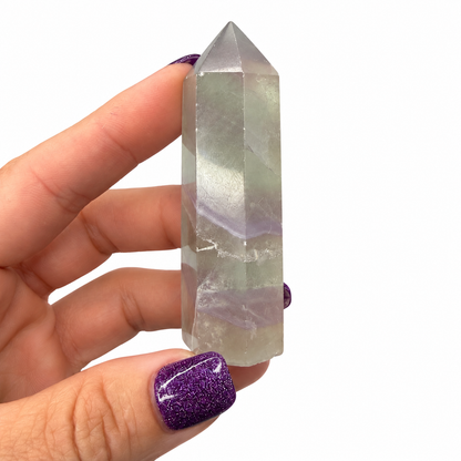 Rainbow Fluorite Crystal Tower Point UV Reactive Magick Souls
