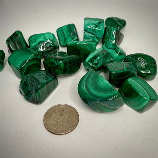 Premium Malachite Crystal Tumbles